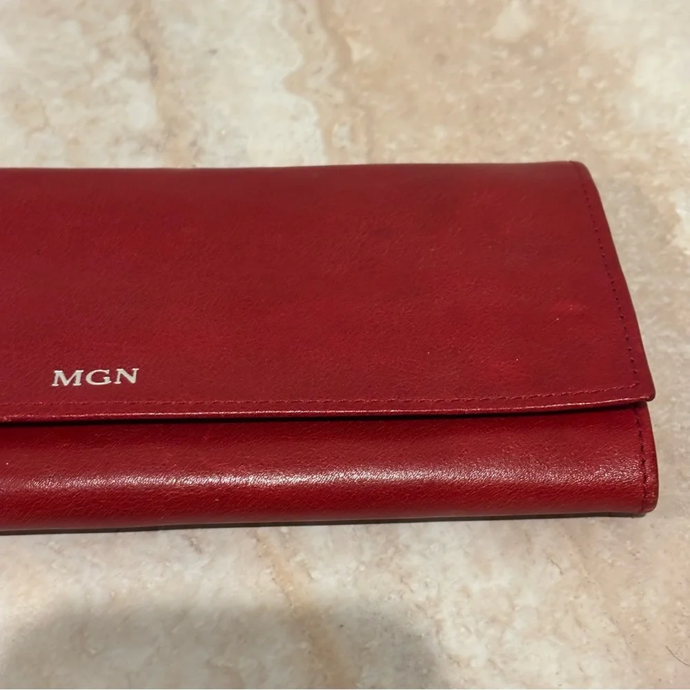 Red Envelope fold over snap travel jewelry wallet